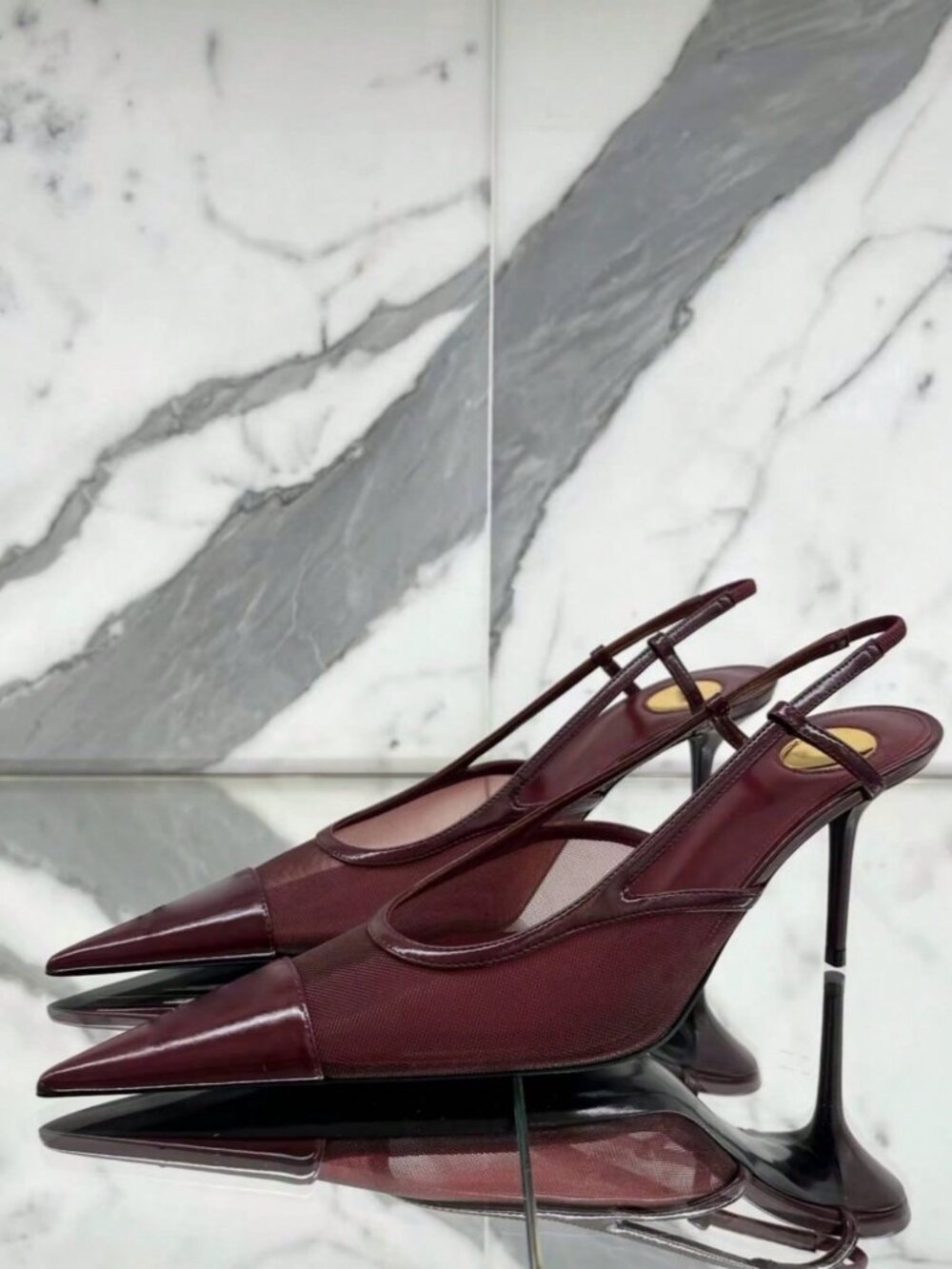 Burgundy Casual Women's High Heels